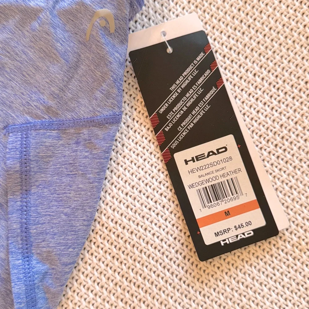 HEAD Heather Blue Purple Tennis Skirt Built In Shorts Athletic Athleisure Skort